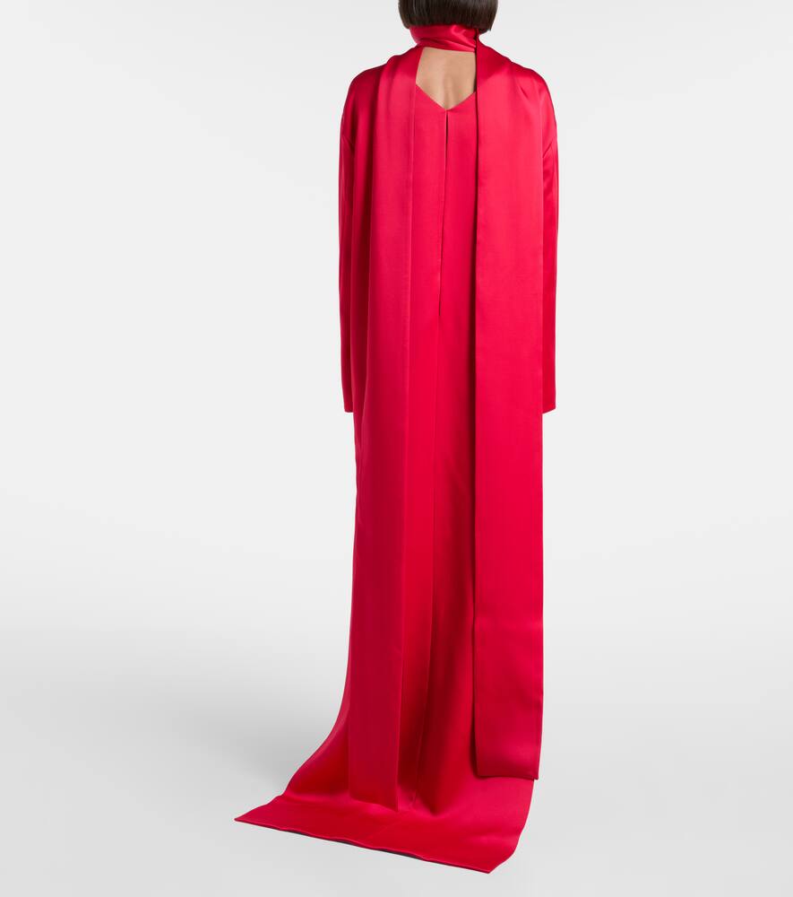 Асимметричное коктейльное платье из крепа с деталью-шарфом Tom Ford, Cranberry — фото 3