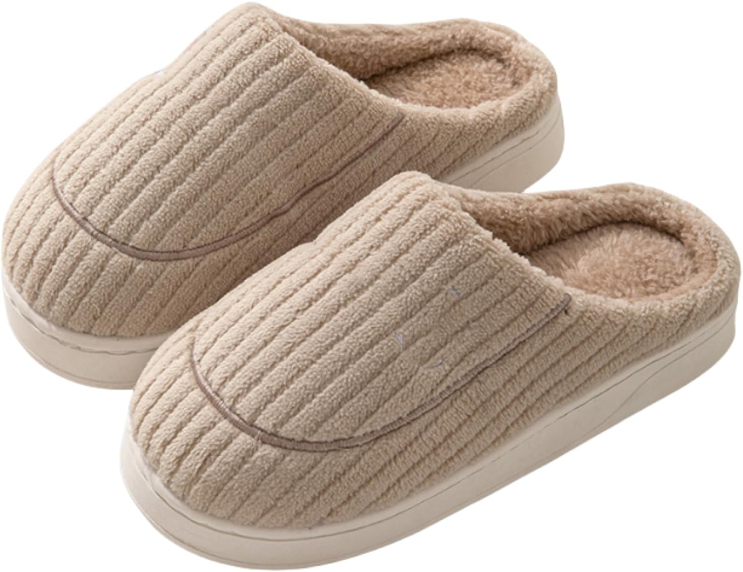 

Осенне-зимние хлопковые тапочки для женщин, домашние с утепленным плюшевым слоем, утолщенной подошвой, удобные, для ношения дома и на улице, с противоскользящей подошвой, для мужчин и женщин Nxujfdivz, хаки