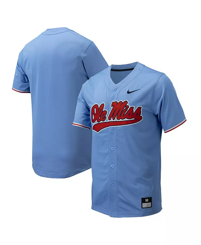 

Мужская бейсбольная джерси Ole Miss Rebels с полной застежкой на пуговицы (реплика) Nike, синий