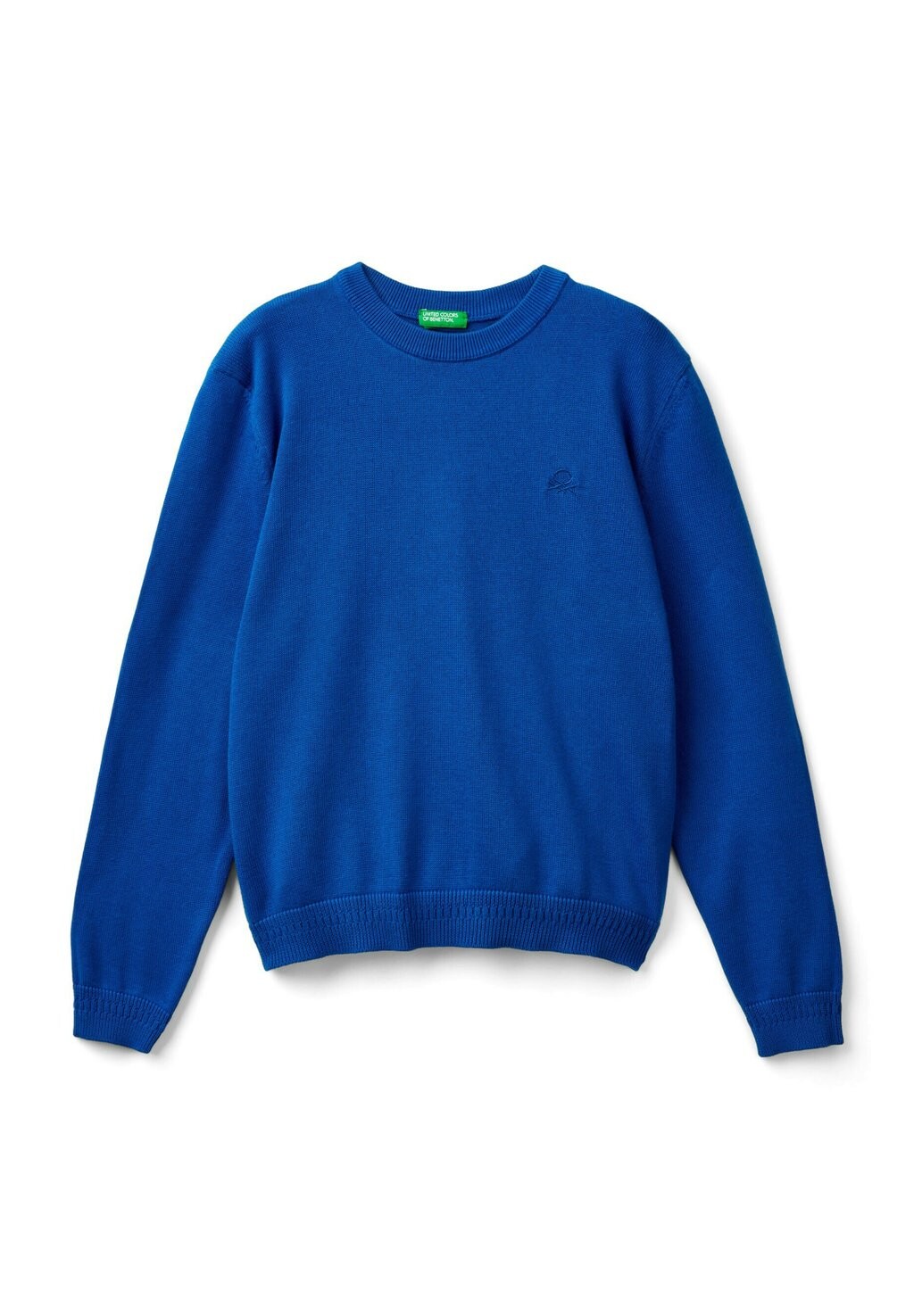 

Вязаный свитер CREW NECK WITH EMBROIDERED LOGO United Colors of Benetton, синий