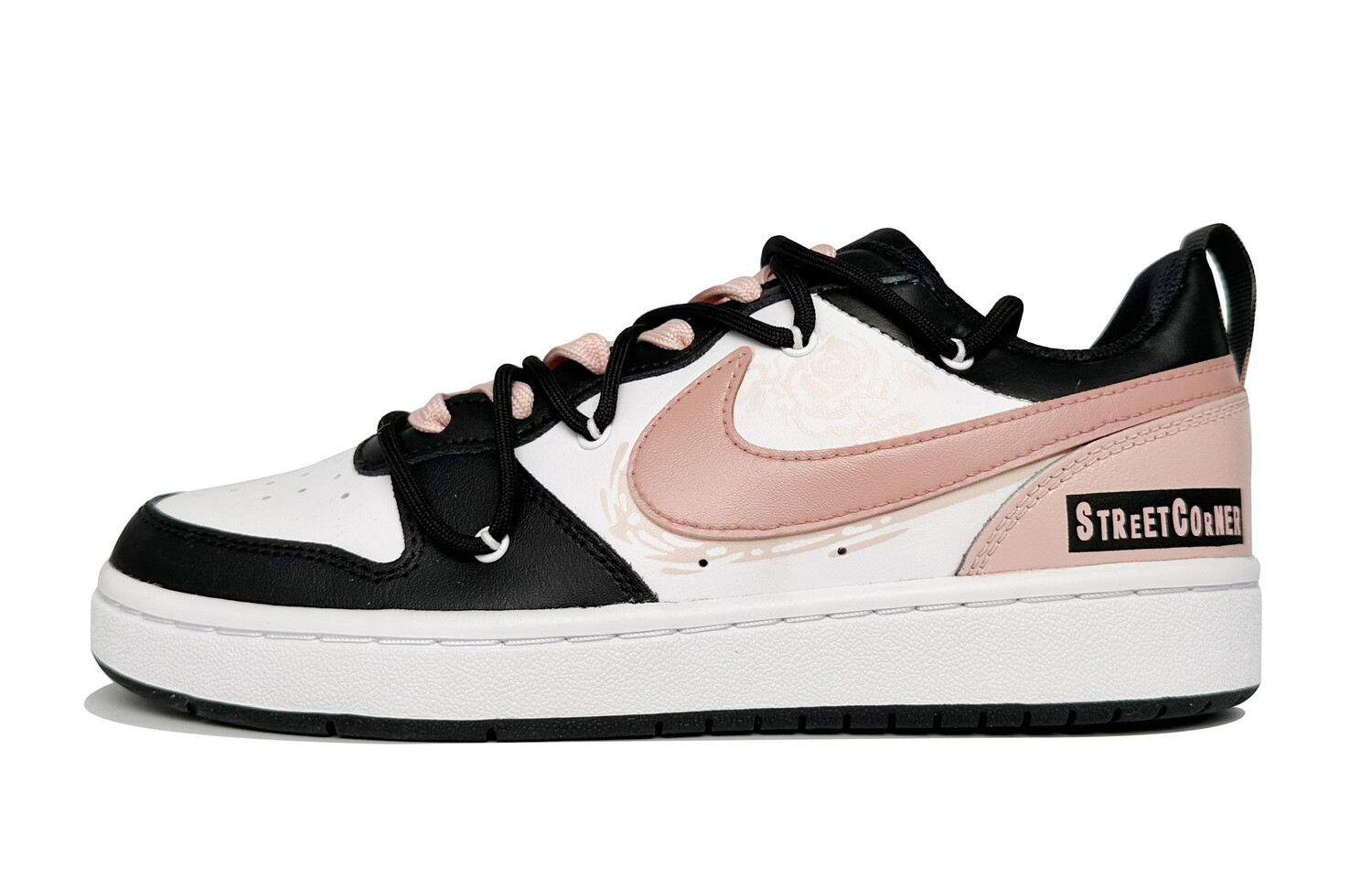 

Кроссовки Nike Court Borough Kids' Skateboarding Shoes Grade School, черный/розовый