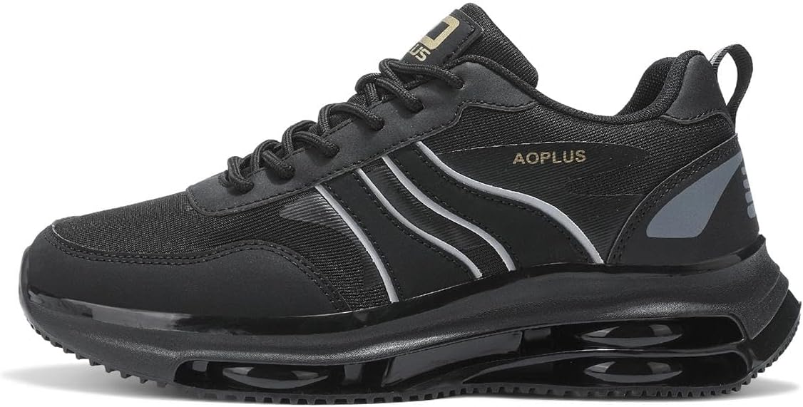 

Мужские кроссовки для бега - легкие и дышащие кеды для спорта, прогулок и повседневной носки (разные цвета) Aoplus, черный