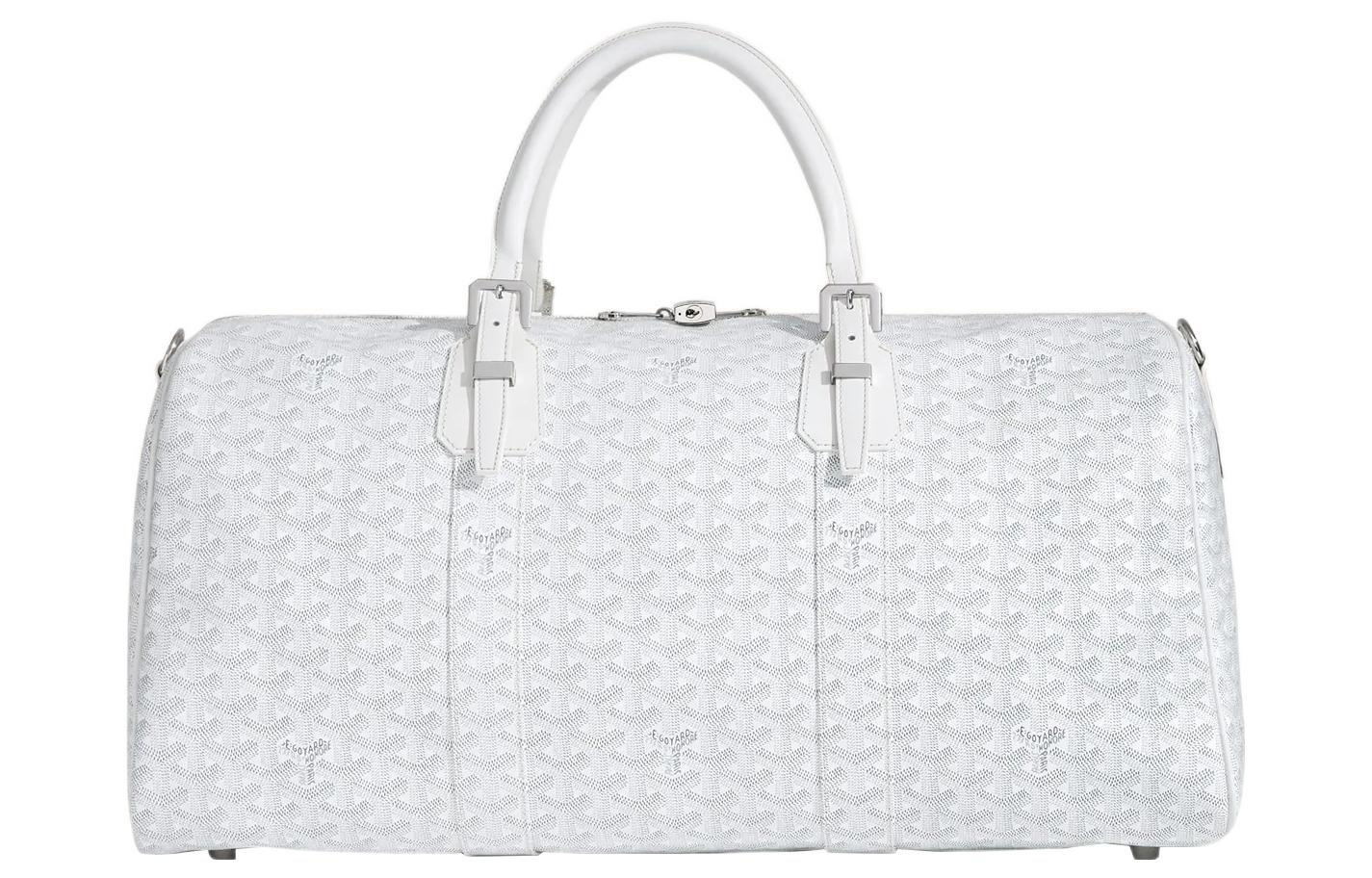 

GOYARD Сумка из телячьей кожи с узором "собачий зуб" через плечо унисекс белая
