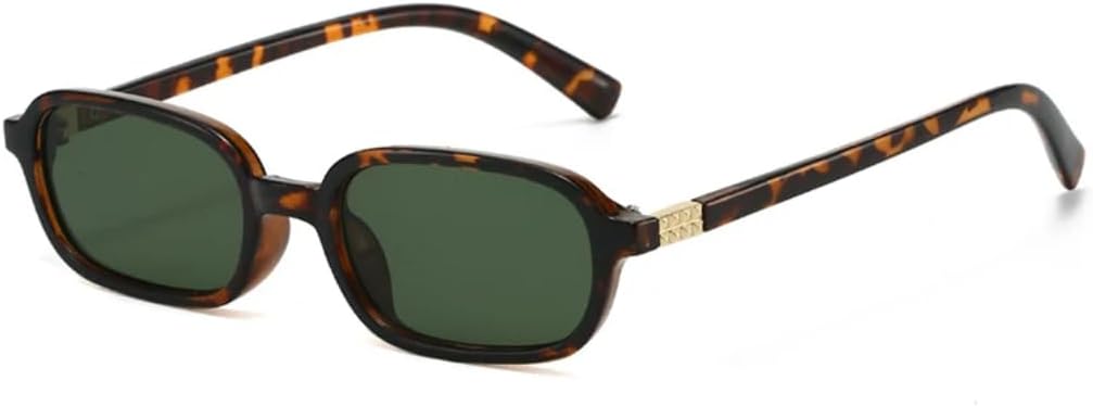 

Солнцезащитные очки для мужчин и женщин - защита UV400 - панк, маленькая оправа, цветные линзы, для занятий спортом на открытом воздухе и вождения DSVIGF, Leopard Dark Green