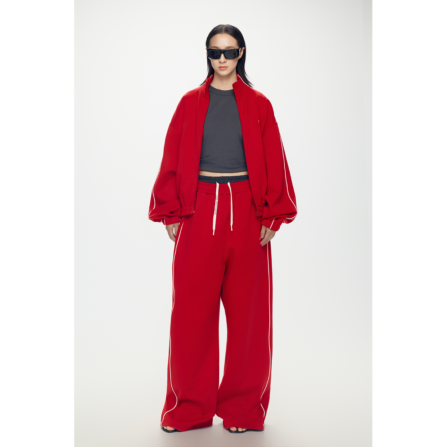 OFF-WHITE OFF WHITE Casual Pants Unisex красные умеренно широкие брюки — фото 4