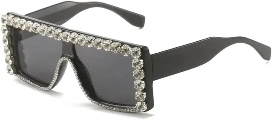 

MUTYNE Большие роскошные квадратные солнцезащитные очки с бриллиантами для женщин, модные солнцезащитные очки со стразами для мужчин, винтажная оправа, Black