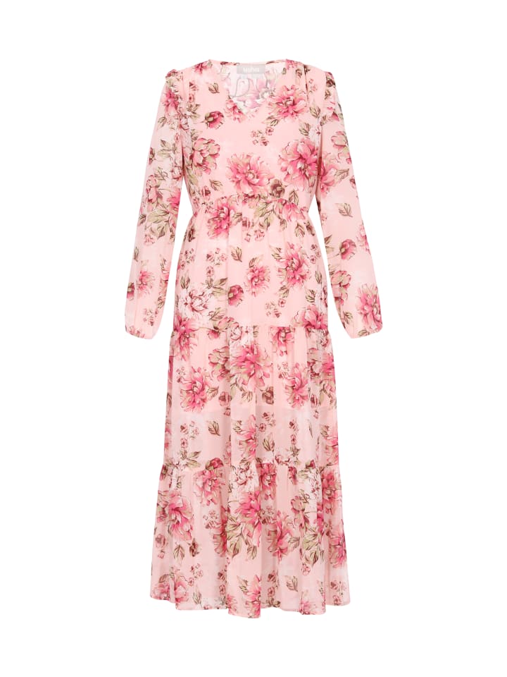 

Usha Женское платье светло-розового многоцветного оттенка