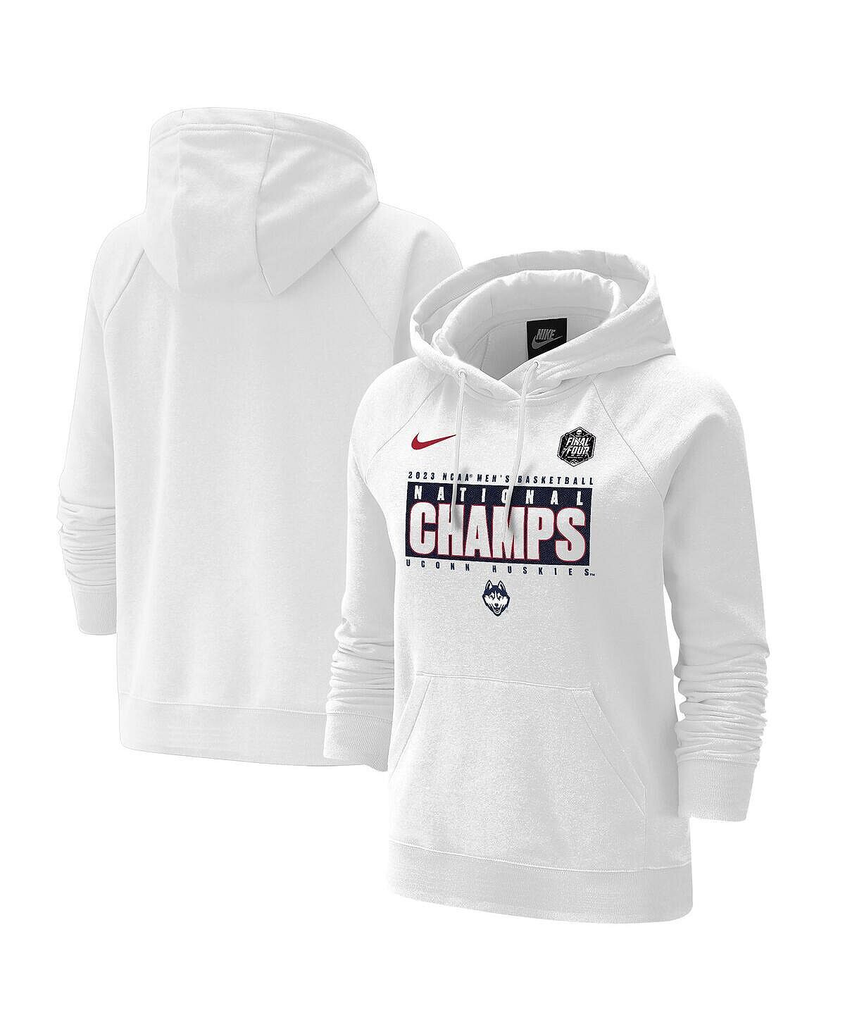 

Женский белый пуловер с капюшоном UConn Huskies 2023 NCAA по баскетболу, национальные чемпионы Pebble Tri-Blend Nike