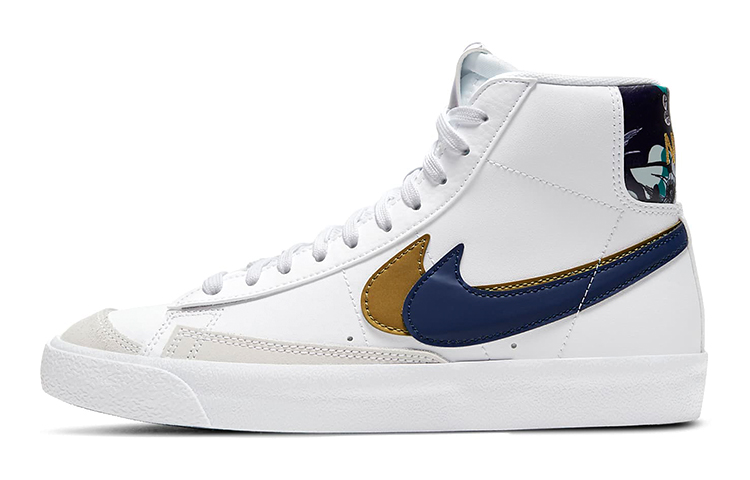 

Кроссовки Nike Blazer Mid 77 SE GS Double Swoosh - White Gold Blue Void