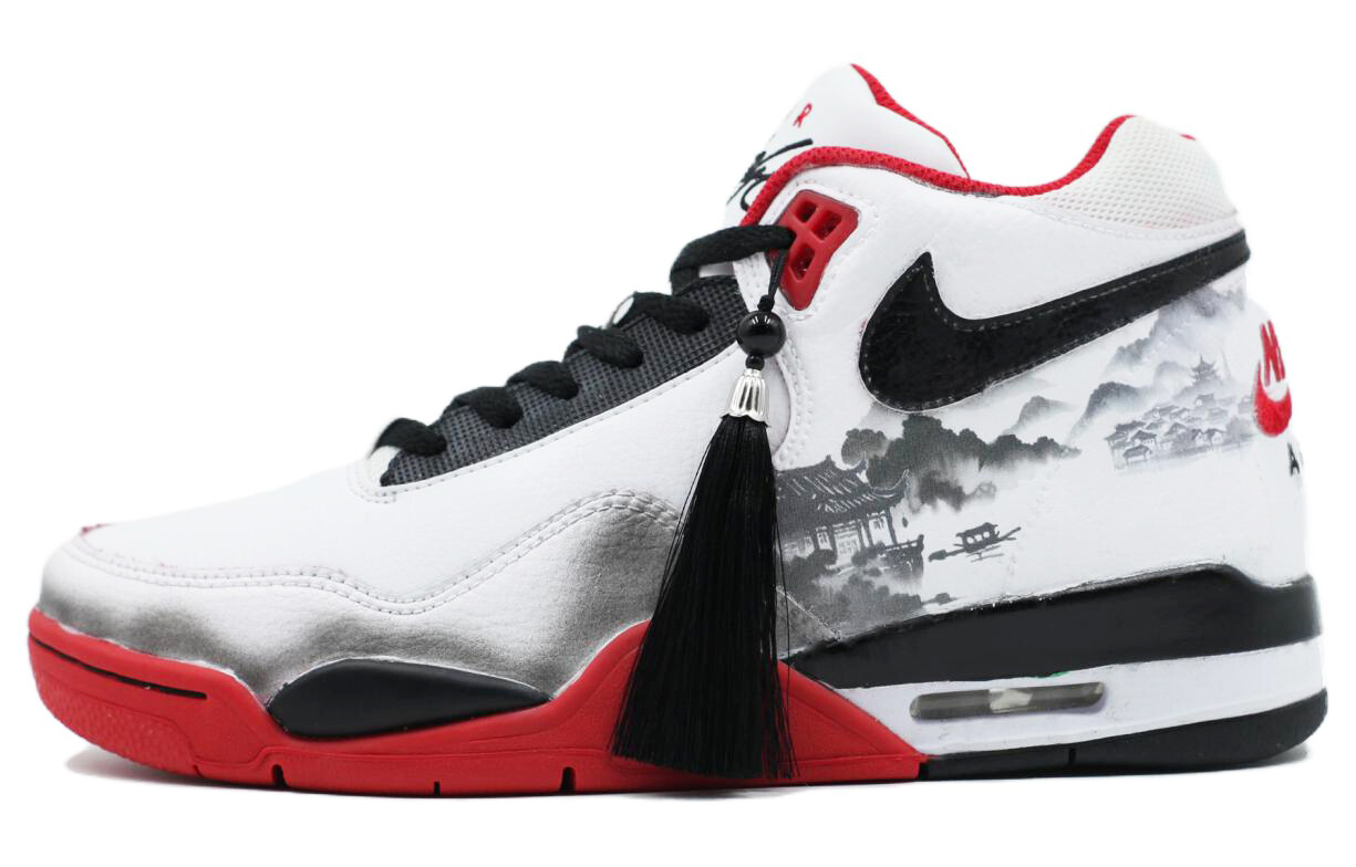 

Кроссовки Nike Vintage Basketball Shoes Men Mid-top White, белый/серый
