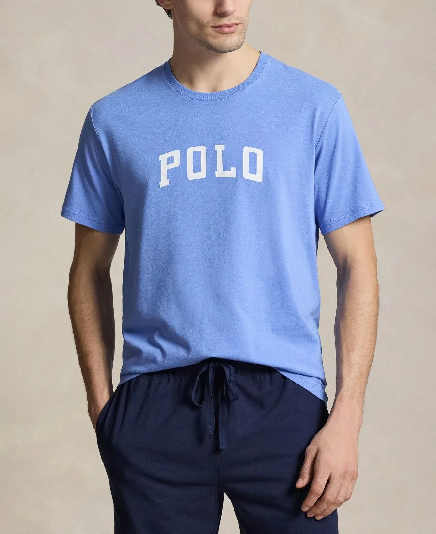 Мужская пижамная футболка с круглым вырезом Polo Ralph Lauren, harbor island синий/белый logo