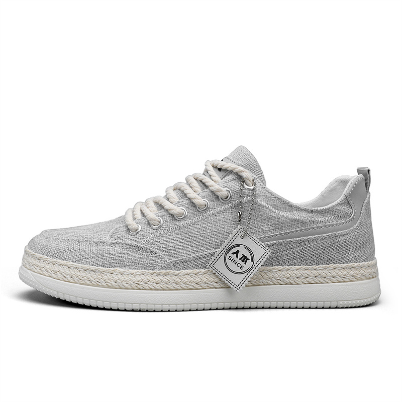 

RENBEN Дышащие и легкие мужские низкие кеды из холста серого цвета, цвет Gray