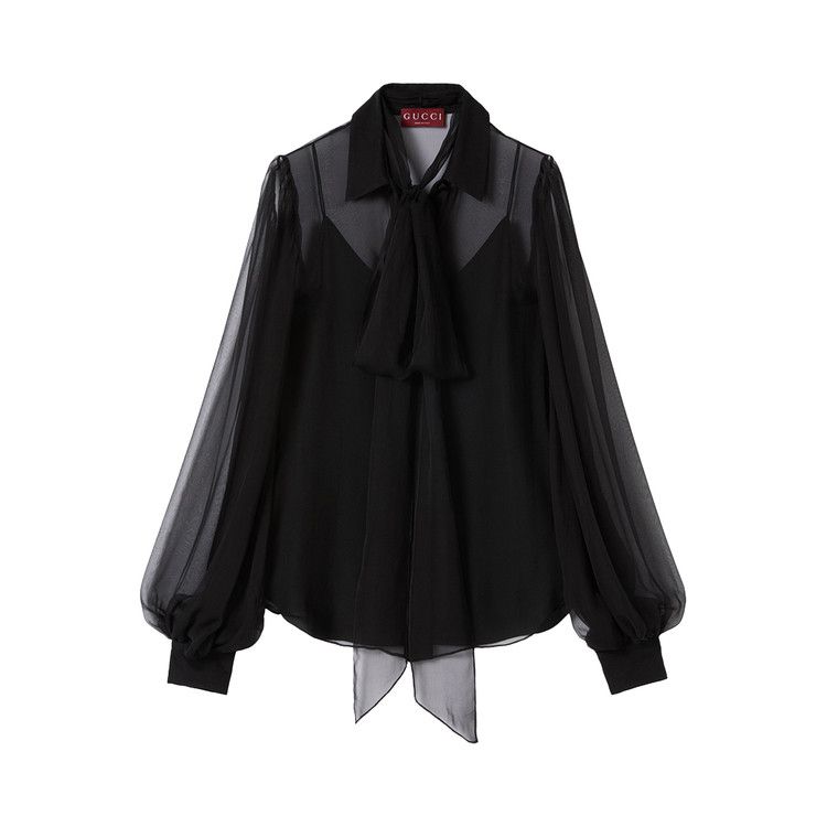 

Рубашка Gucci Silk Chiffon Shirt, Black