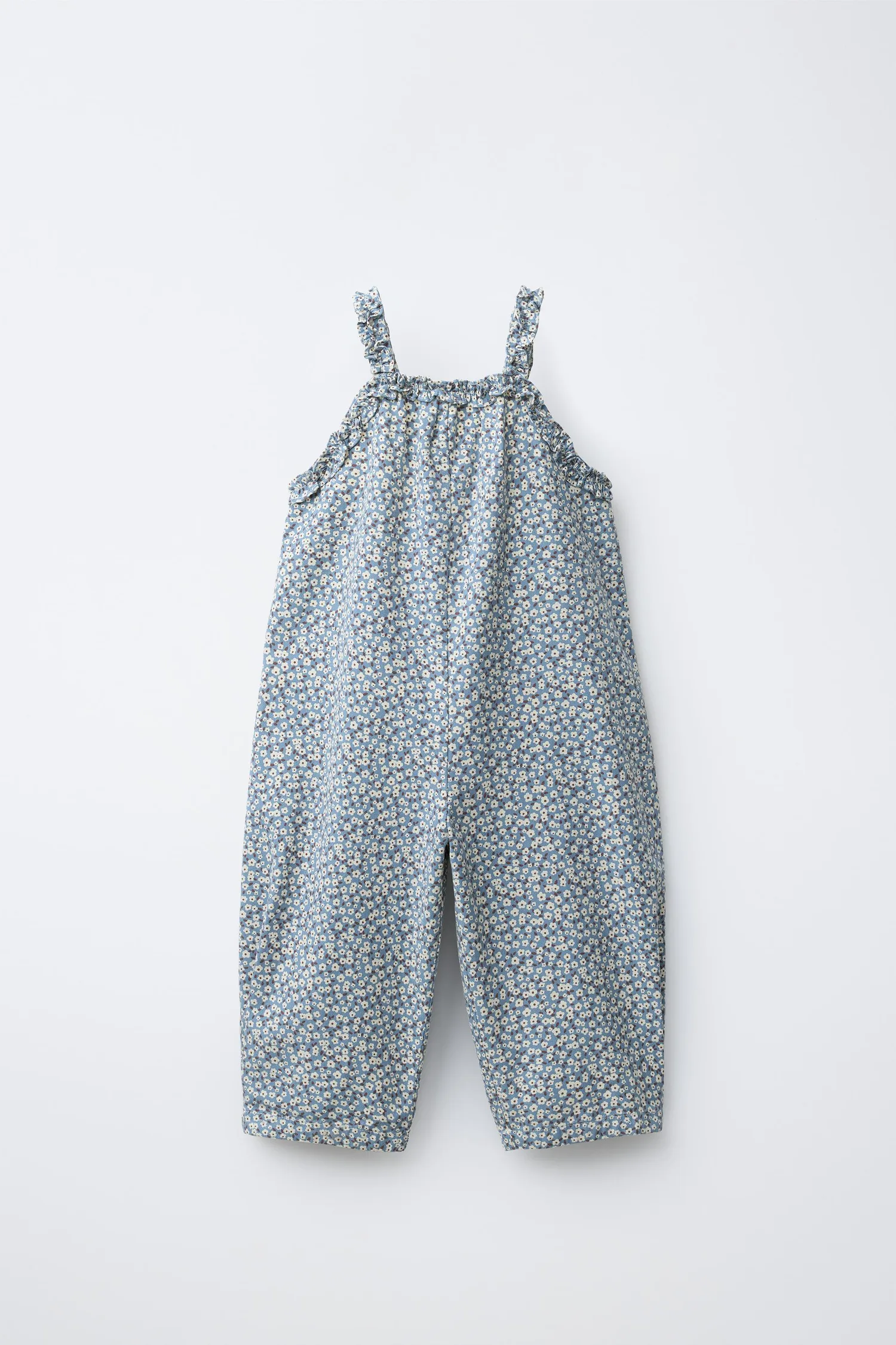 Длинные комбинезоны с цветочным узором Zara, синий