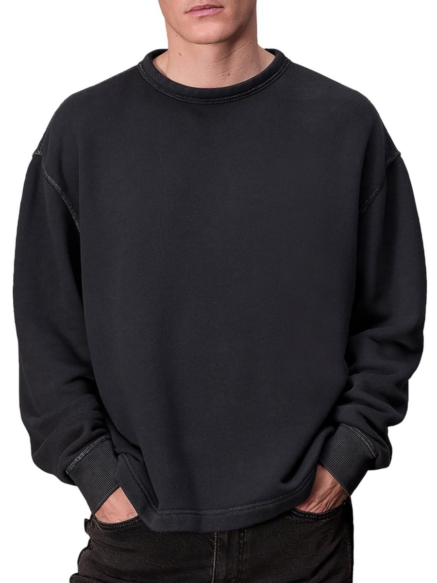 

Винтажная махровая толстовка с круглым вырезом rag & bone, черный