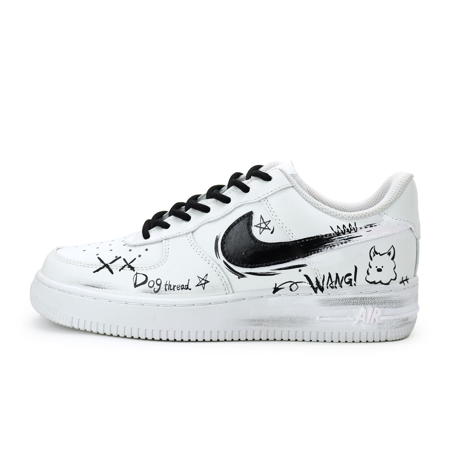 

Nike Кроссовки для скейтбординга Air Force 1 Puppy's Thoughts с усиленной стойкостью к истиранию, поддержкой стопы, низкие, унисекс, белые