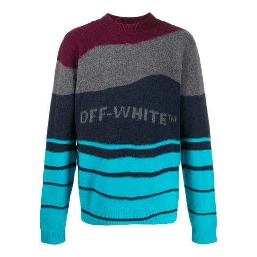 

Свитер Men's Off-White Stripe Knit Colorblock OMHE034R20E370252408