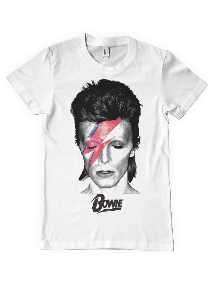 

David Bowie Футболка "Aladdin Sane T-Shirt" белого цвета, Белый, David Bowie Футболка "Aladdin Sane T-Shirt" белого цвета