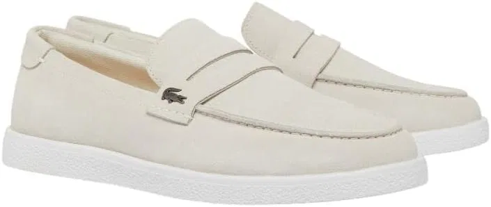 Лоферы замшевые Lacoste Cochet, Офф-Вайт/Белый