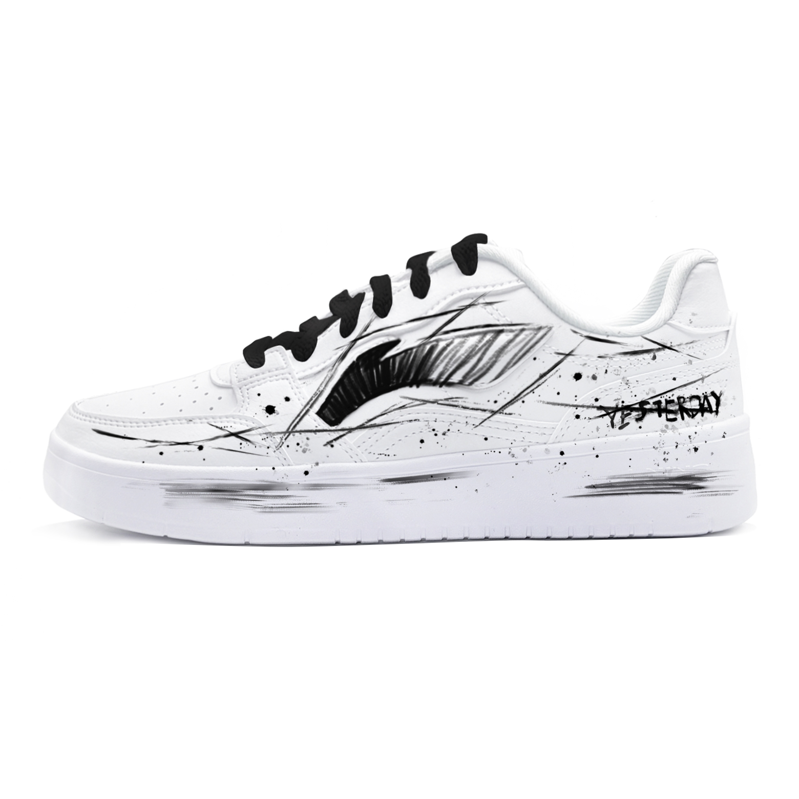 

Li-Ning Sycee Ink Shadow, First Culture V, кожаные кроссовки, износостойкие и нескользящие, низкие, черный белый