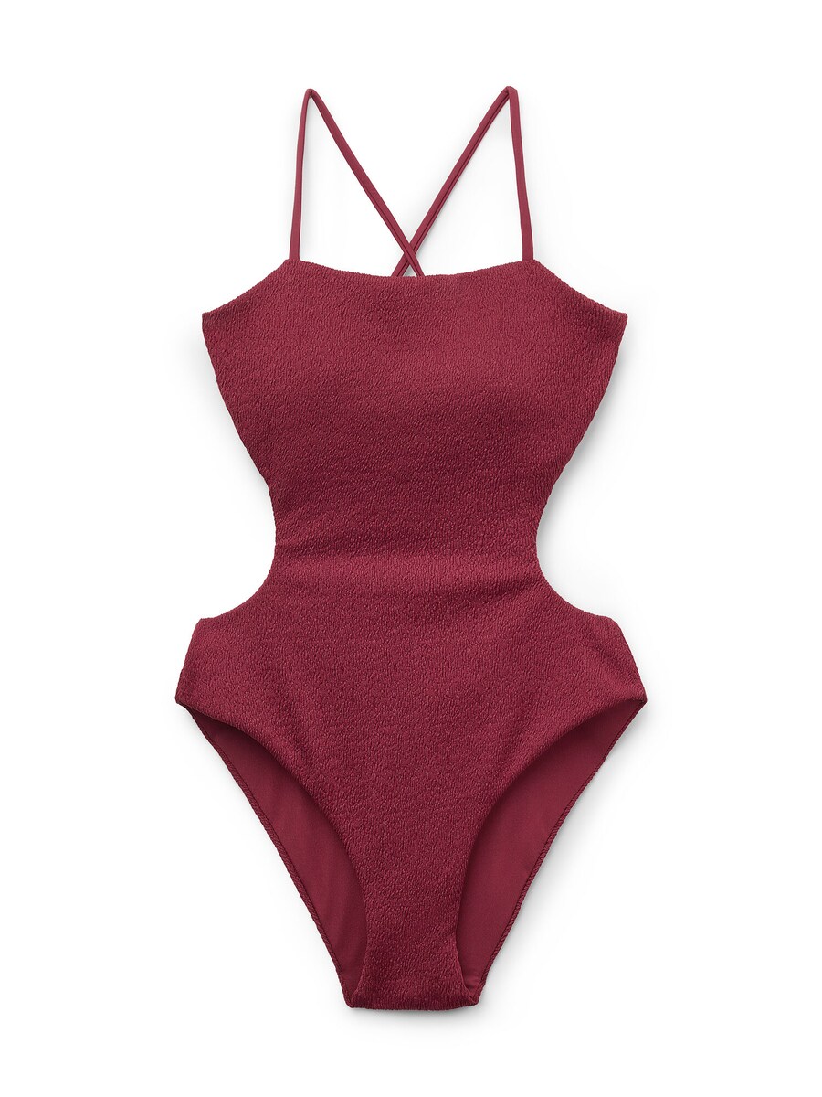 

Купальник с высоким воротом CALZEDONIA Refined 3D, бордовый