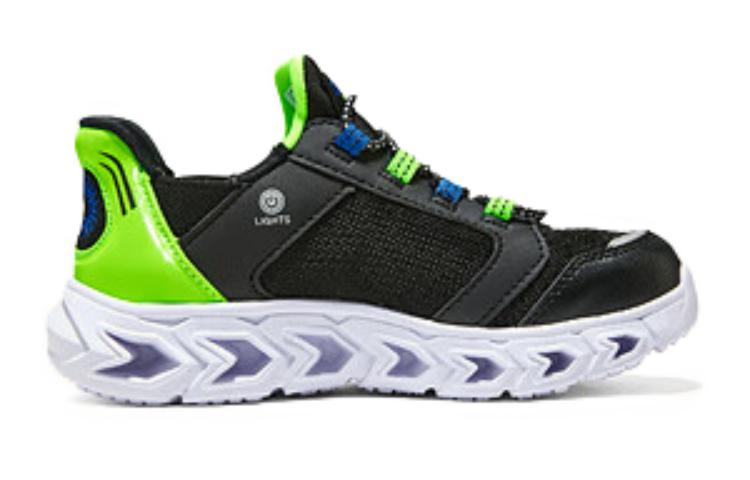 Амортизирующие износостойкие повседневные детские кроссовки Black Green Kids' Skechers — фото 2