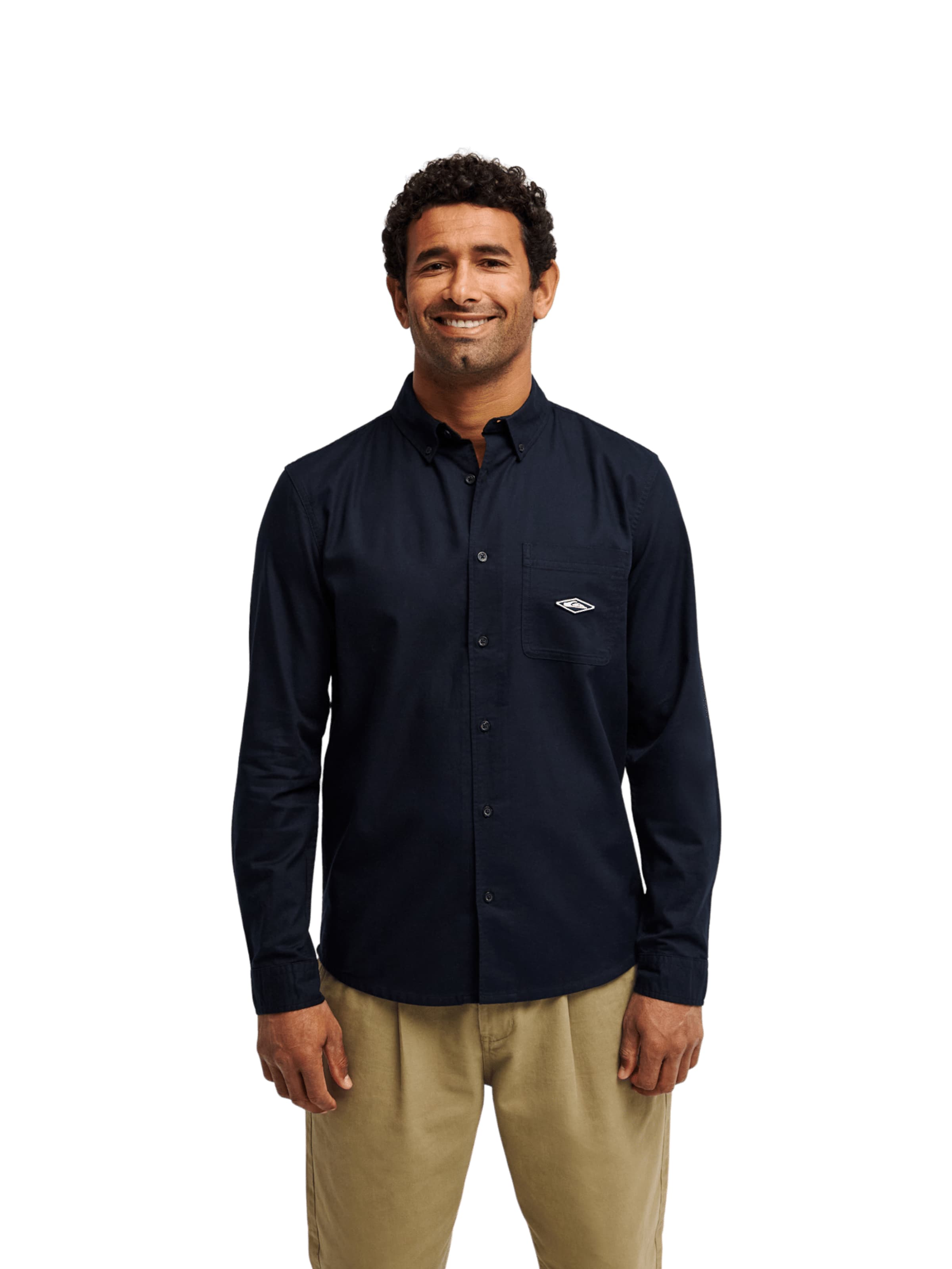 

QUIKSILVER Рубашка на пуговицах 'Diamond' черная, Regular fit