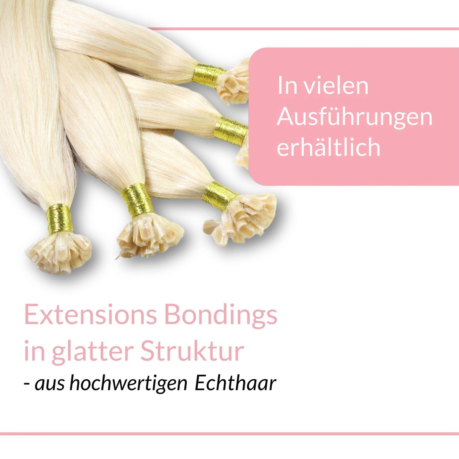 Накладные волосы bonding extensions echthaar #10/0 hell-lichtblond 1g Hair2Heart, 60cm, количество 25 шт. — фото 3