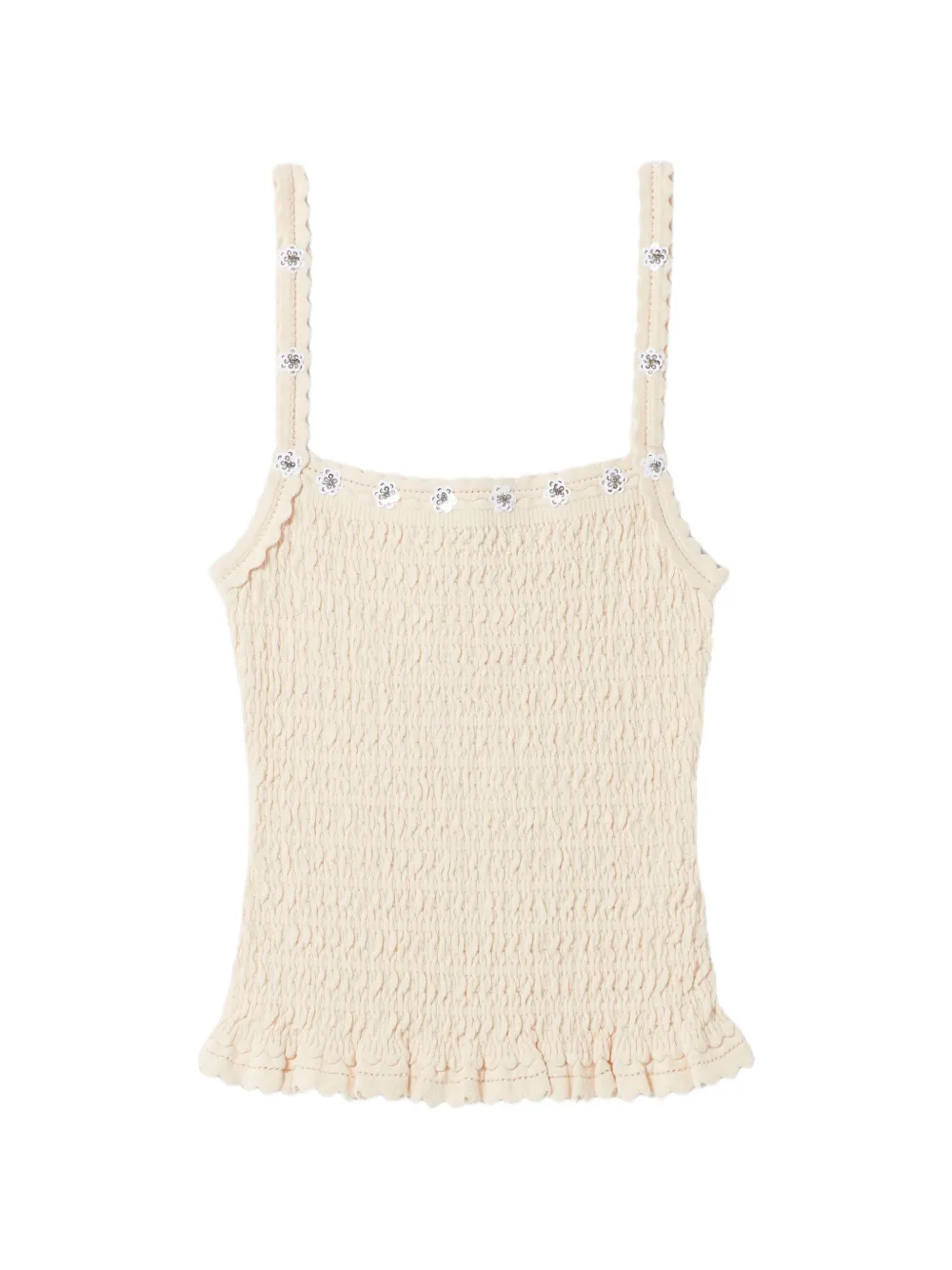 

Фактурный топ с цветочными аппликациями Claudie Pierlot, бежевый