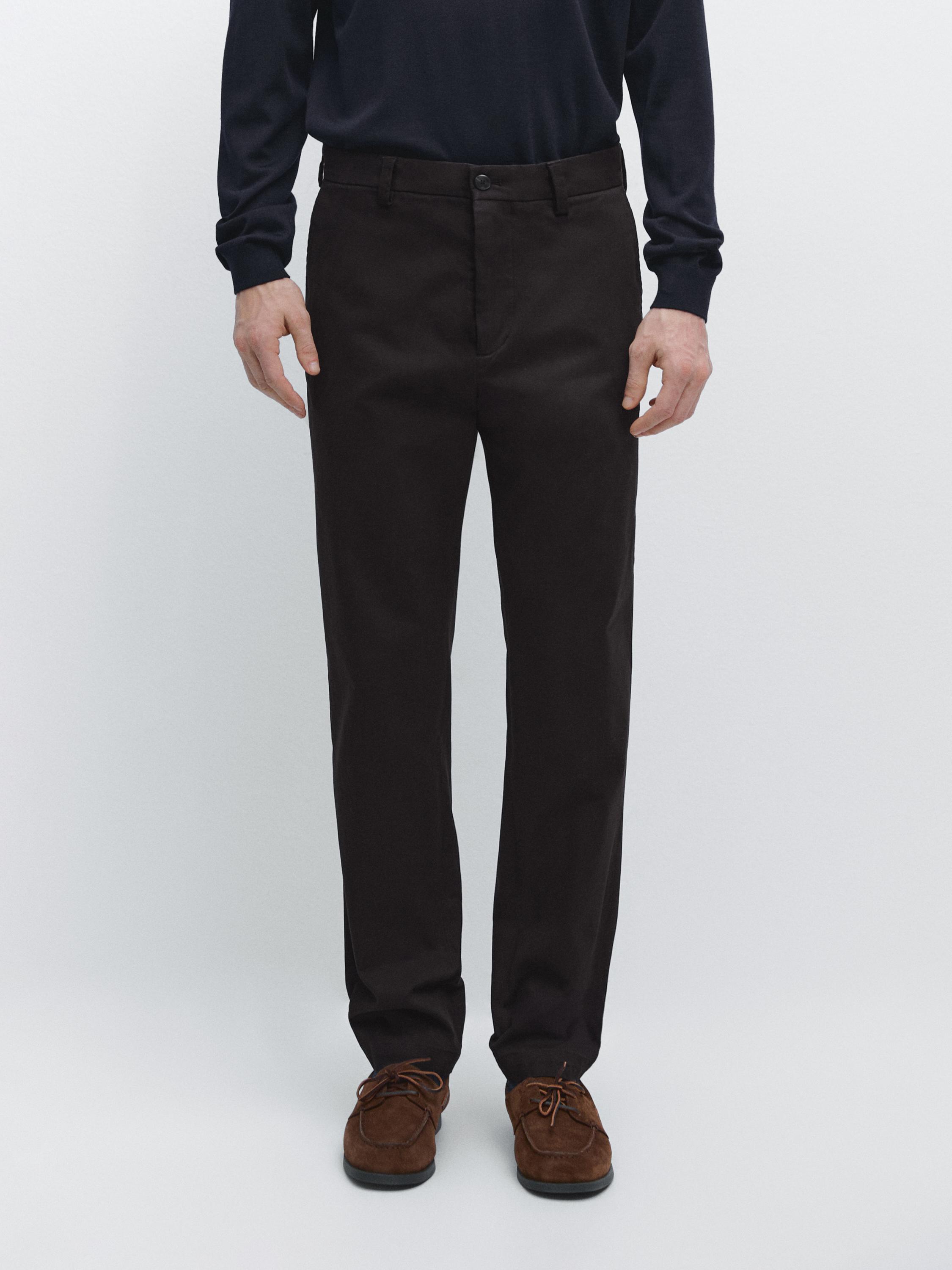 Зауженные брюки с микротекстурой Massimo Dutti, navy blue — фото 3
