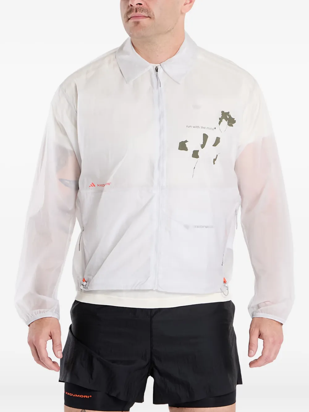 

Брендированная беговая куртка на молнии Adidas, серый