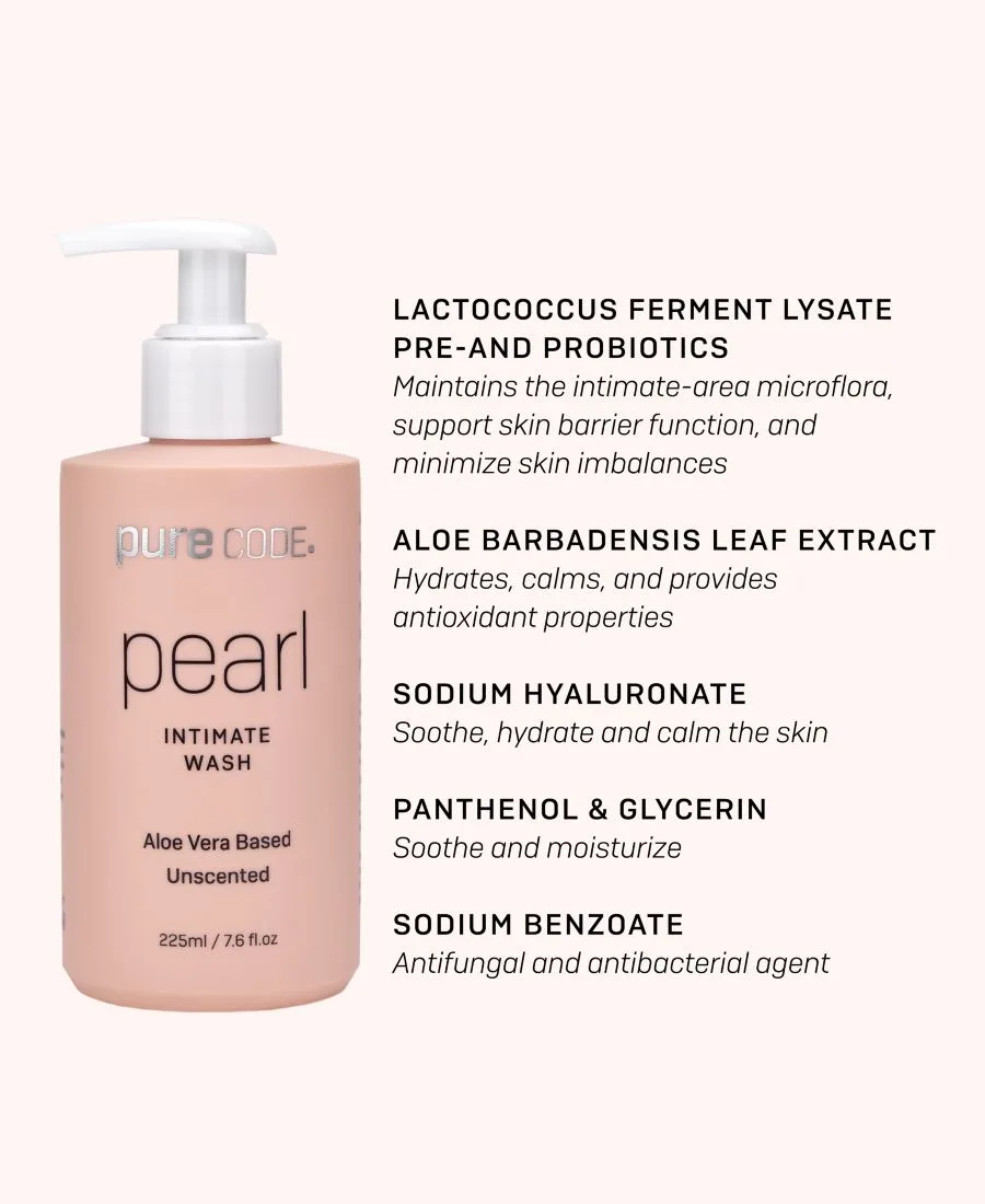 Интимное средство Pearl с пробиотиками на основе алоэ вера, без запаха, 225 мл/7,6 жидких унций (двойной набор) PURECODE, Clear — фото 2