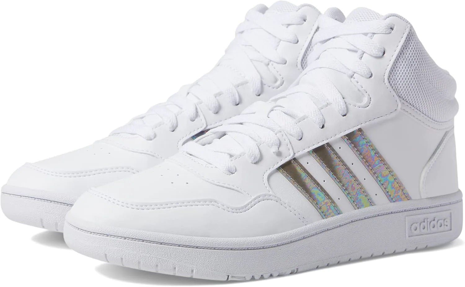 Баскетбольные кроссовки Adidas Kids' Hoopds среднего верха, белый — фото 3