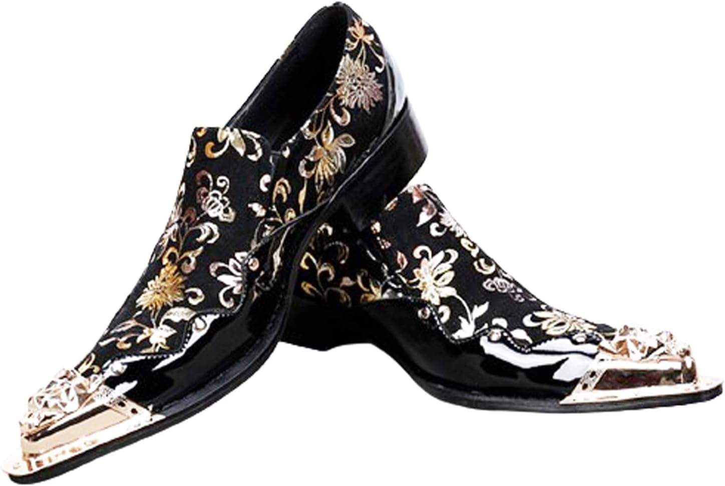 

Мужские туфли, кожаные туфли с принтом, лоферы большого размера из натуральной кожи, повседневные деловые туфли с низким верхом и заостренным носком, дышащие, для костюма, 45 EU, черные Manyubei