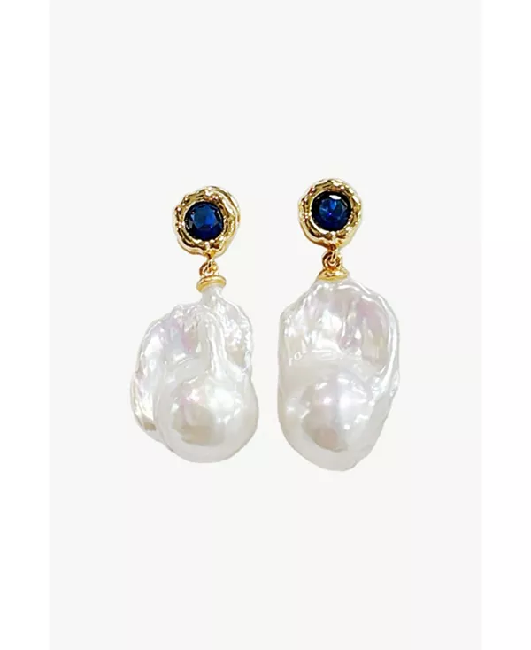 

Серьги-Подвески Skyler с пресноводным барочным жемчугом Classicharms, gold/blue