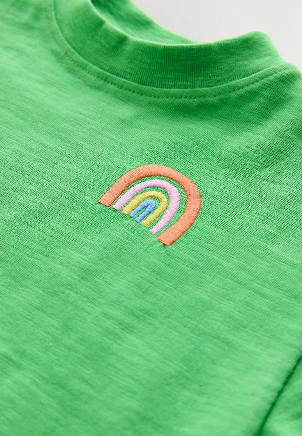 Футболка стандартного кроя с коротким рукавом и вышитым принтом Next, Green Rainbow — фото 2