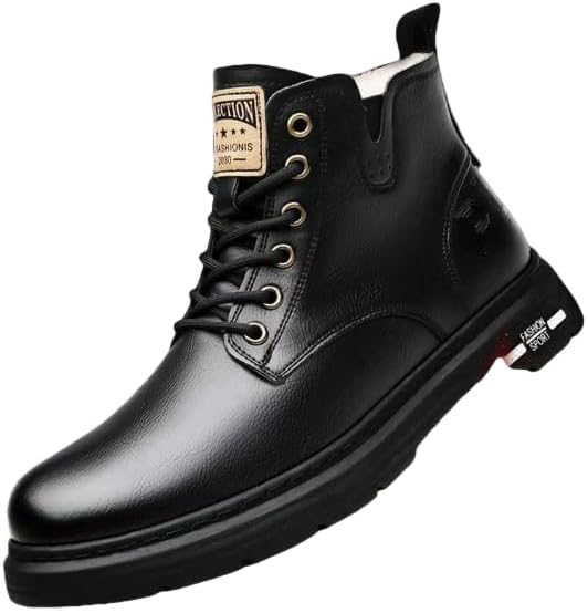 

Мужские кожаные ботинки TXLKGQW с шнуровкой для мотоциклистов, ретро, с круглым носком, подошвой с протектором, чукка на щиколотку, повседневные водонепроницаемые оксфорды для работы и наряда, черный