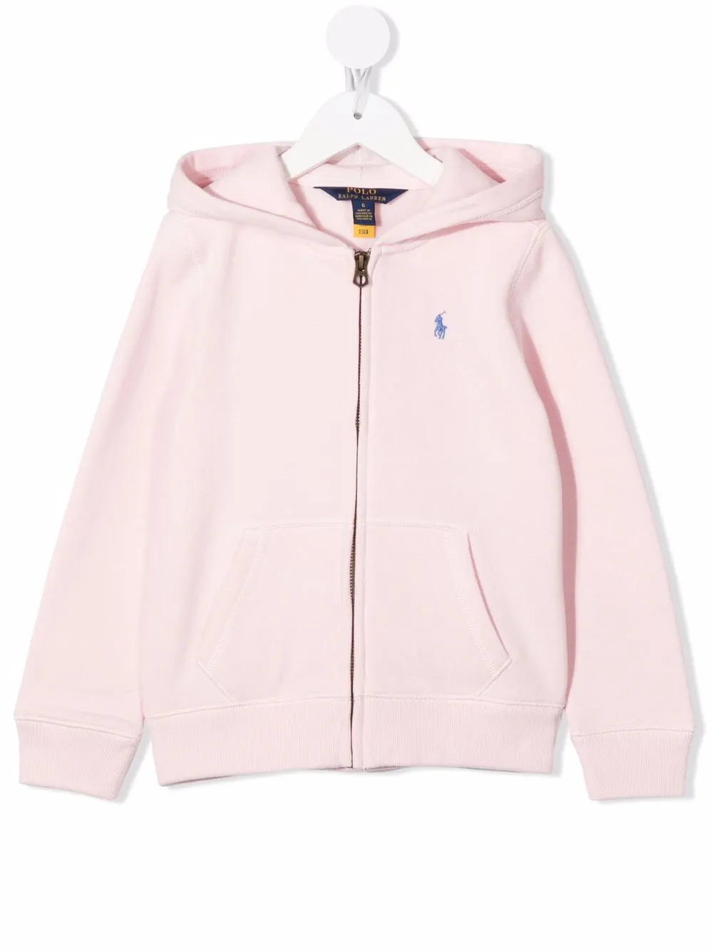 

Худи на молнии с вышитым логотипом POLO RALPH LAUREN KIDS, розовый