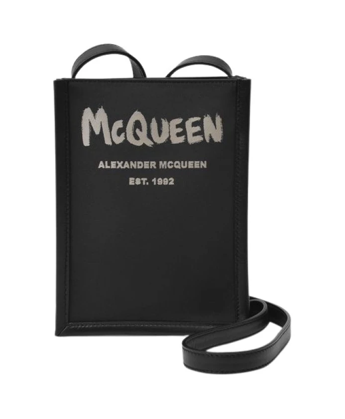 

Кожаная мини сумка через плечо Alexander Mcqueen, черный