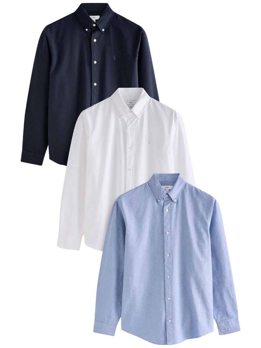 

Рубашка на пуговицах классического кроя Next, цвет Navy/Light blue/White