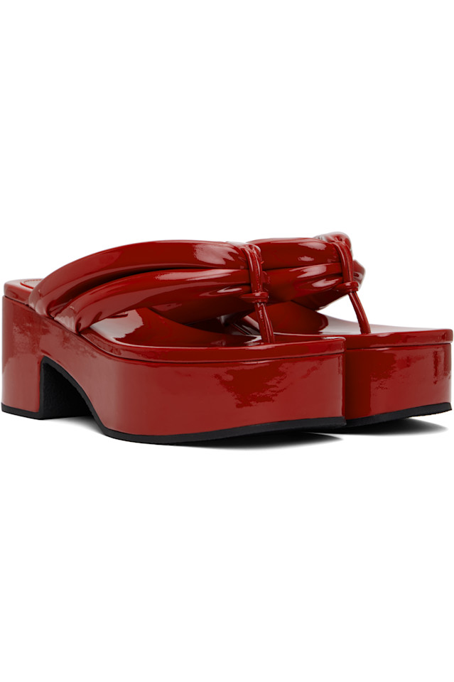 Платформенные сандалии Dries Van Noten, цвет vermillion — фото 4