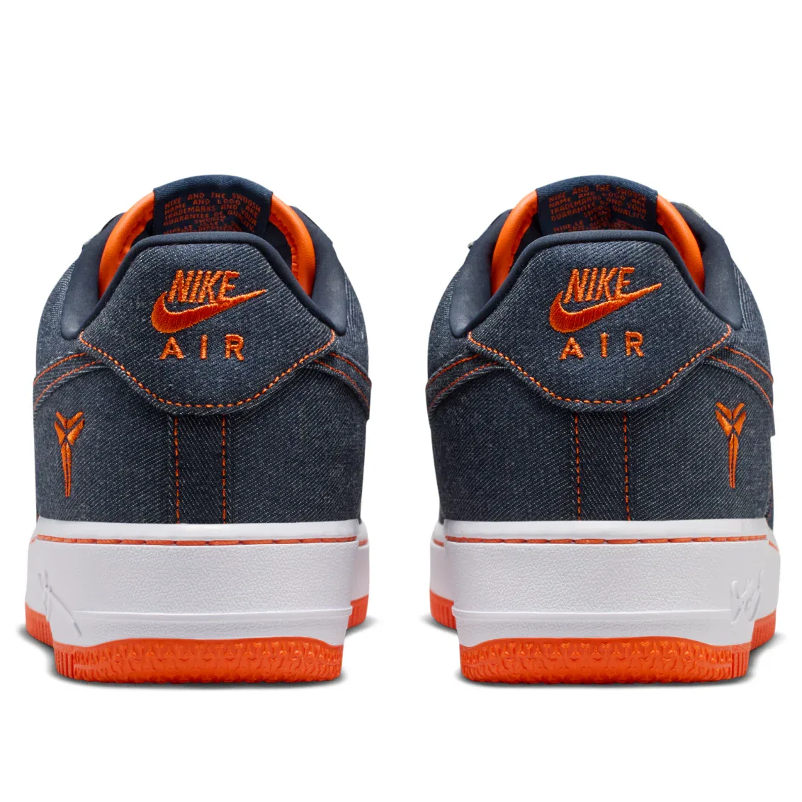 Кроссовки Nike Air Force 1 Low Protro 'Kobe Bryant Denim Obsidian Safety Orange' IM1980-400, черный — фото 3