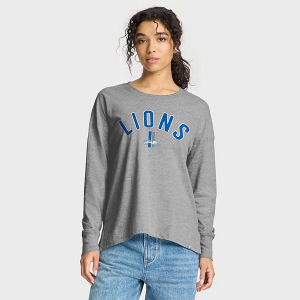

Женская футболка с длинным рукавом Detroit Lions Hometown Legacy в цвете heather gray Fanatics