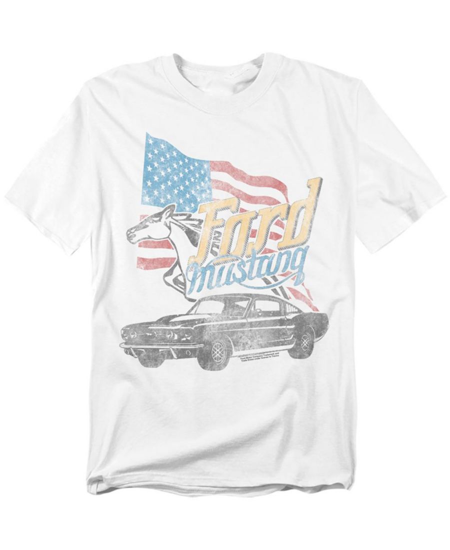 

Футболка больших размеров производства США Mustang, White, Белый, Футболка больших размеров производства США Mustang, White