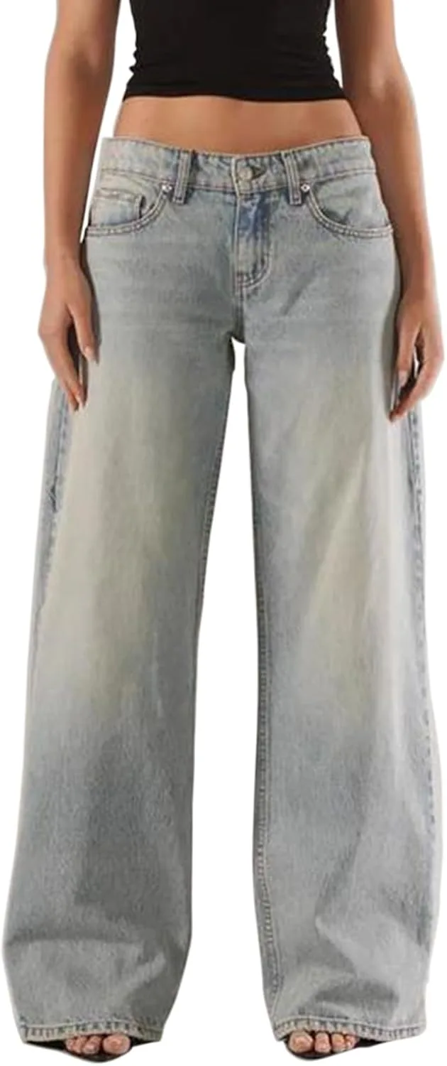 

Женские джинсы Low Rise Wide Leg - винтажные Y2K
