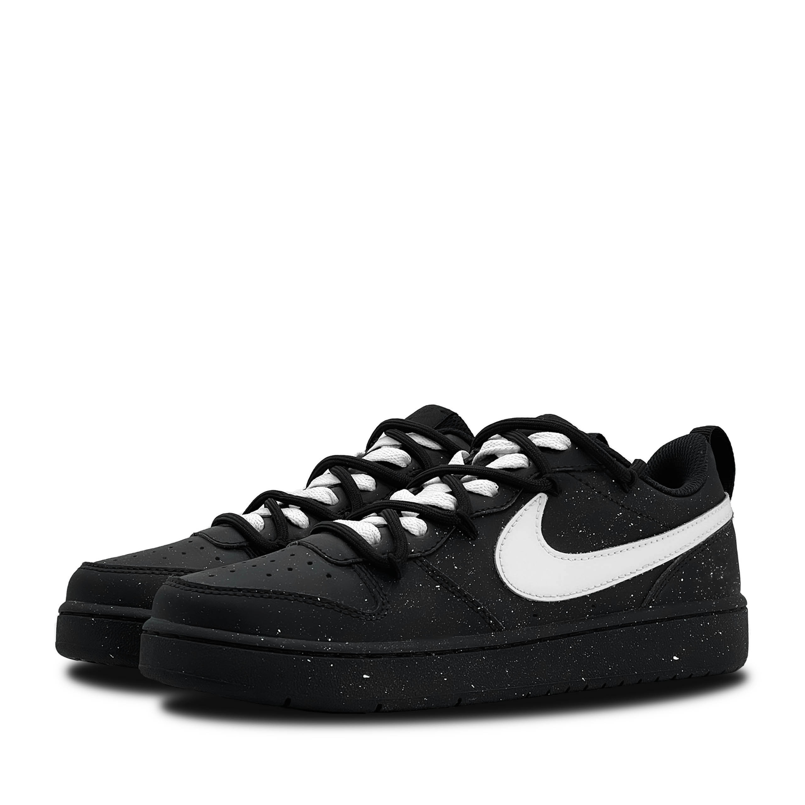 Nike Кроссовки для скейтбординга Court Borough Night Meteor Spot нескользящие устойчивые к истиранию низкие черные белые Kids' — фото 4