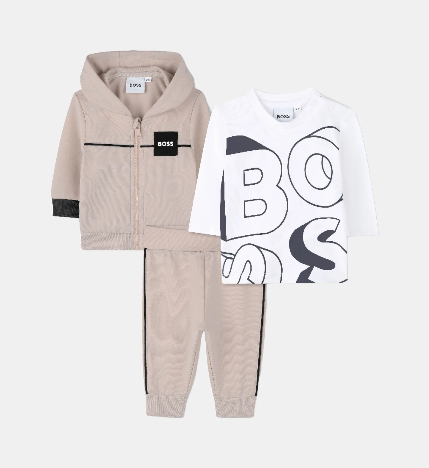 Комплект из 3 предметов BOSS Kidswear, бежевый