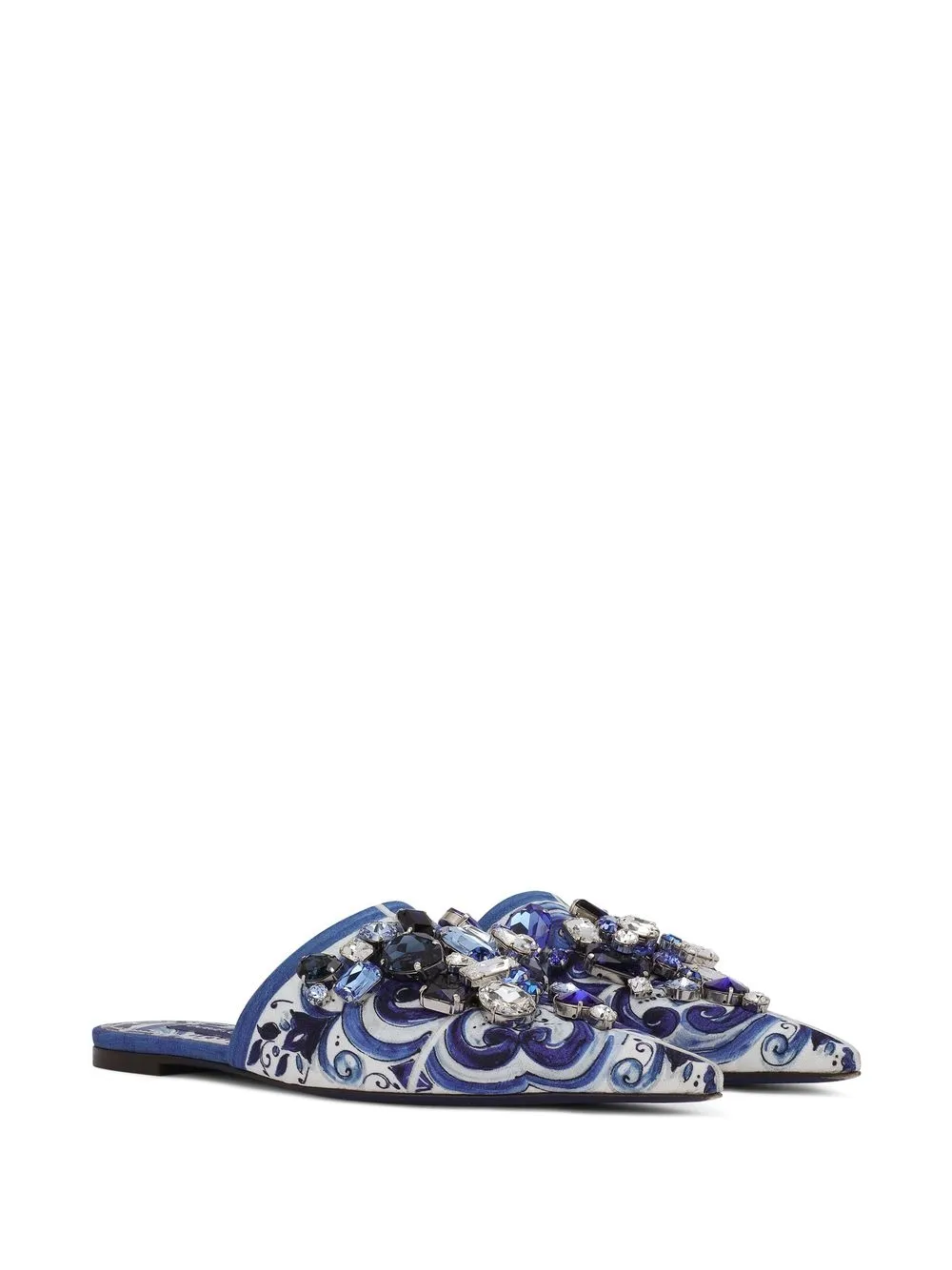 Мюли с принтом Majolica DOLCE & GABBANA, синий — фото 2