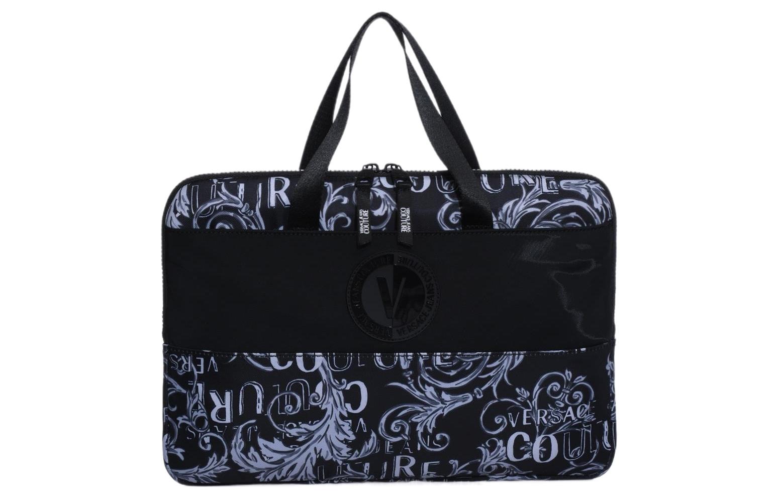 

VERSACE JEANS COUTURE Сумка для ноутбука из холста через плечо унисекс черная