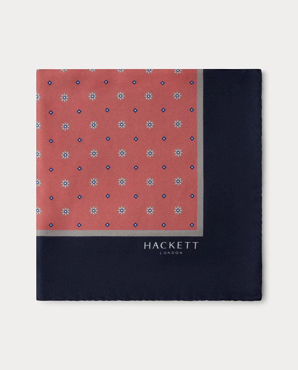 

Мужской шелковый шарф с цветами Hackett, цвет Rosa
